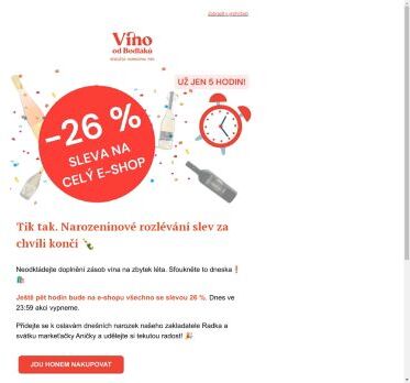 Už jen 5 hodin sleva 26 % na všechno ⏱️🍷