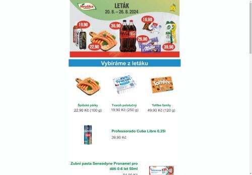 Koukněte na náš nový leták (20.8.-26.8. 2024)! 🗞