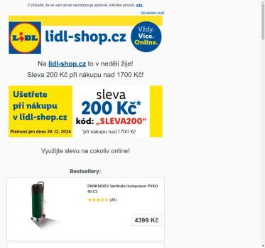 lidl-shop.cz | Ušetřete 200 Kč při nákupu v lidl-shop.cz s kódem „Sleva200“.