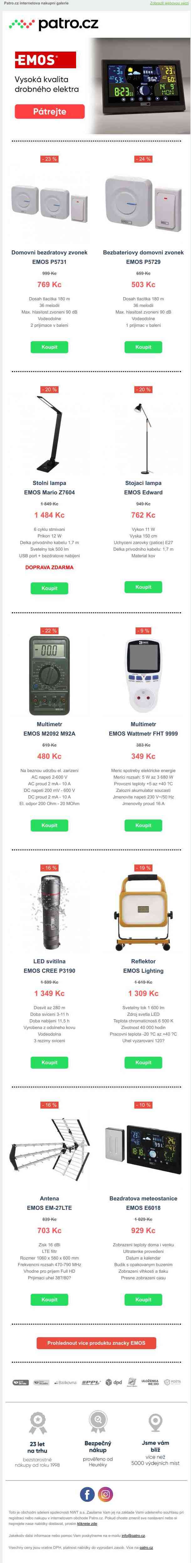 Vysoká kvalita za nízké ceny >> Slevy až 24 % na drobné elektro zboží značky EMOS