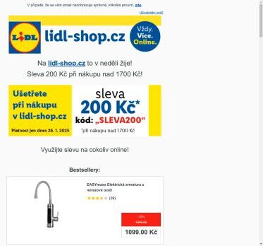 lidl-shop.cz | Ušetřete 200 Kč při nákupu na lidl-shop.cz s kódem „Sleva200“.