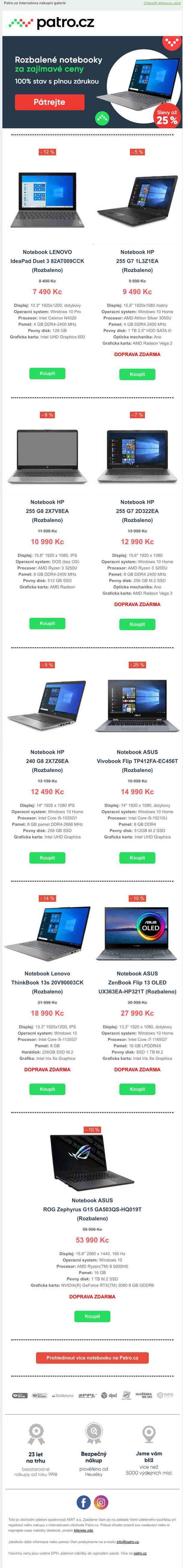 Rozbalené notebooky za zajímavé ceny 💻 >> 100% stav s plnou zárukou